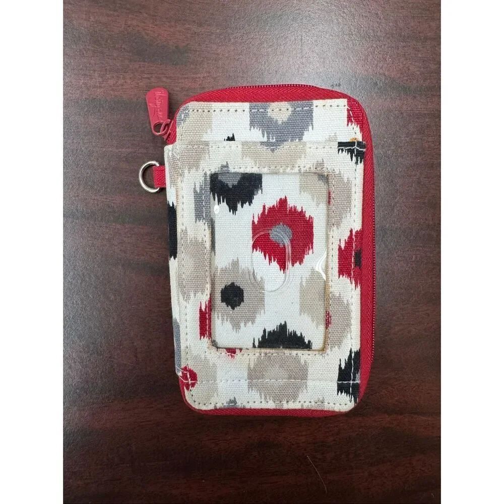 Thirty-One Red, White, and Grey Wallet Wristlet